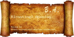 Birnstingl Absolon névjegykártya
